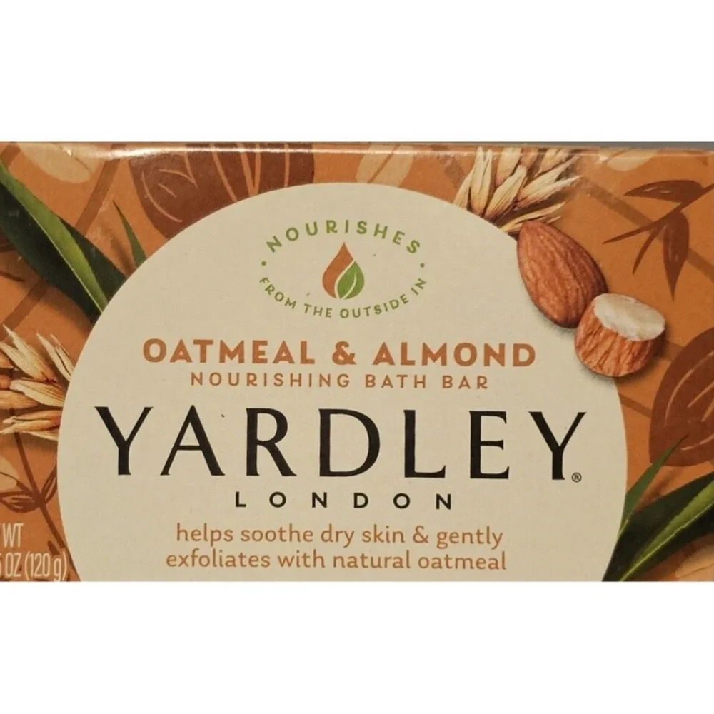 Yardley Of London Oatmeal and Almond Nourishing Bath Bar Luxury Beauty Soap 4 Oz